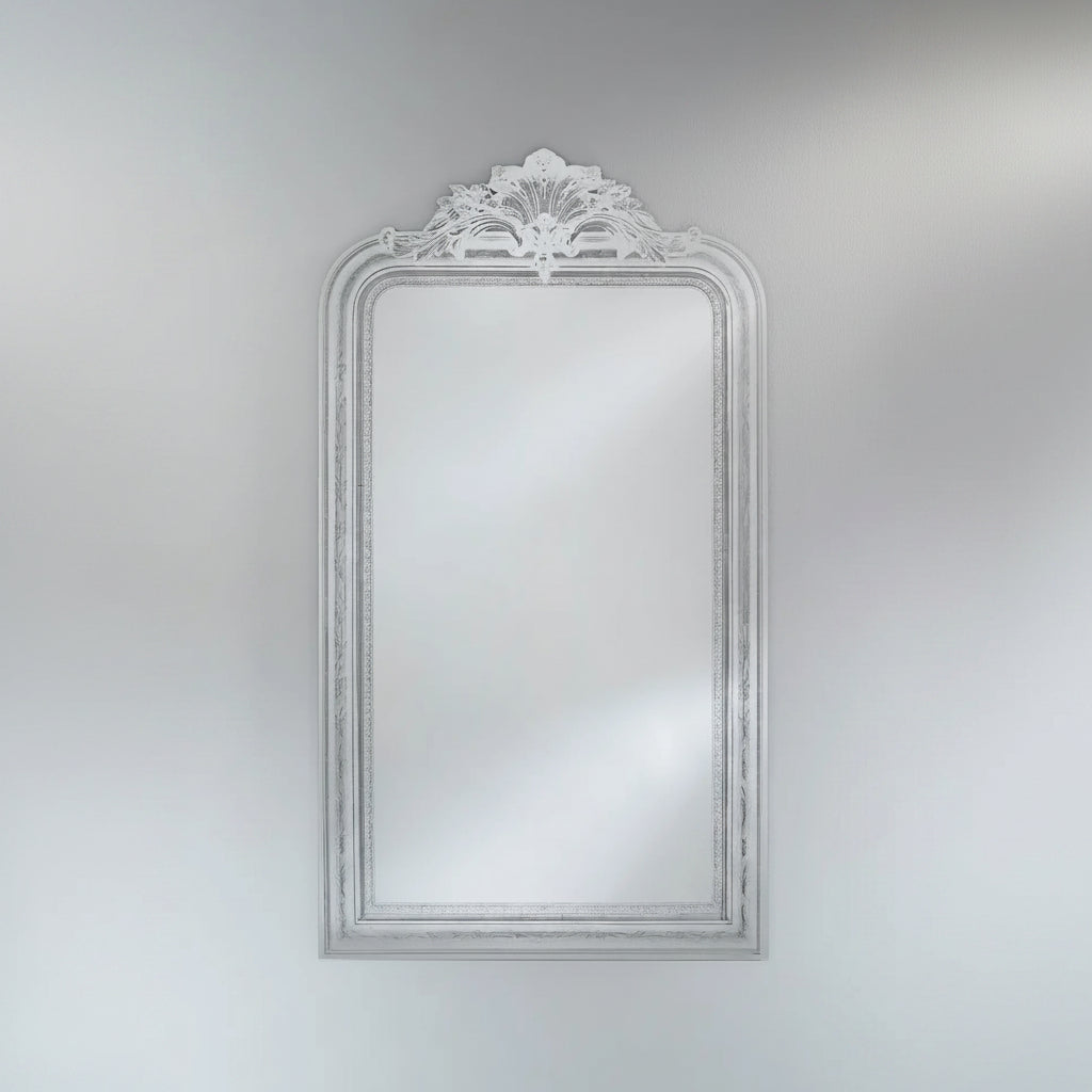 Grand miroir baroque 97x175 cm cadre ornemental, vue de face
