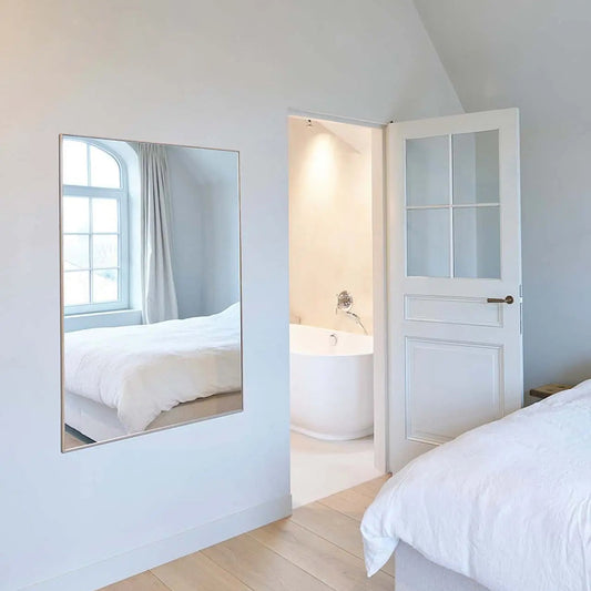 Miroir bois rectangulaire 61x91 cm en décoration de salon
