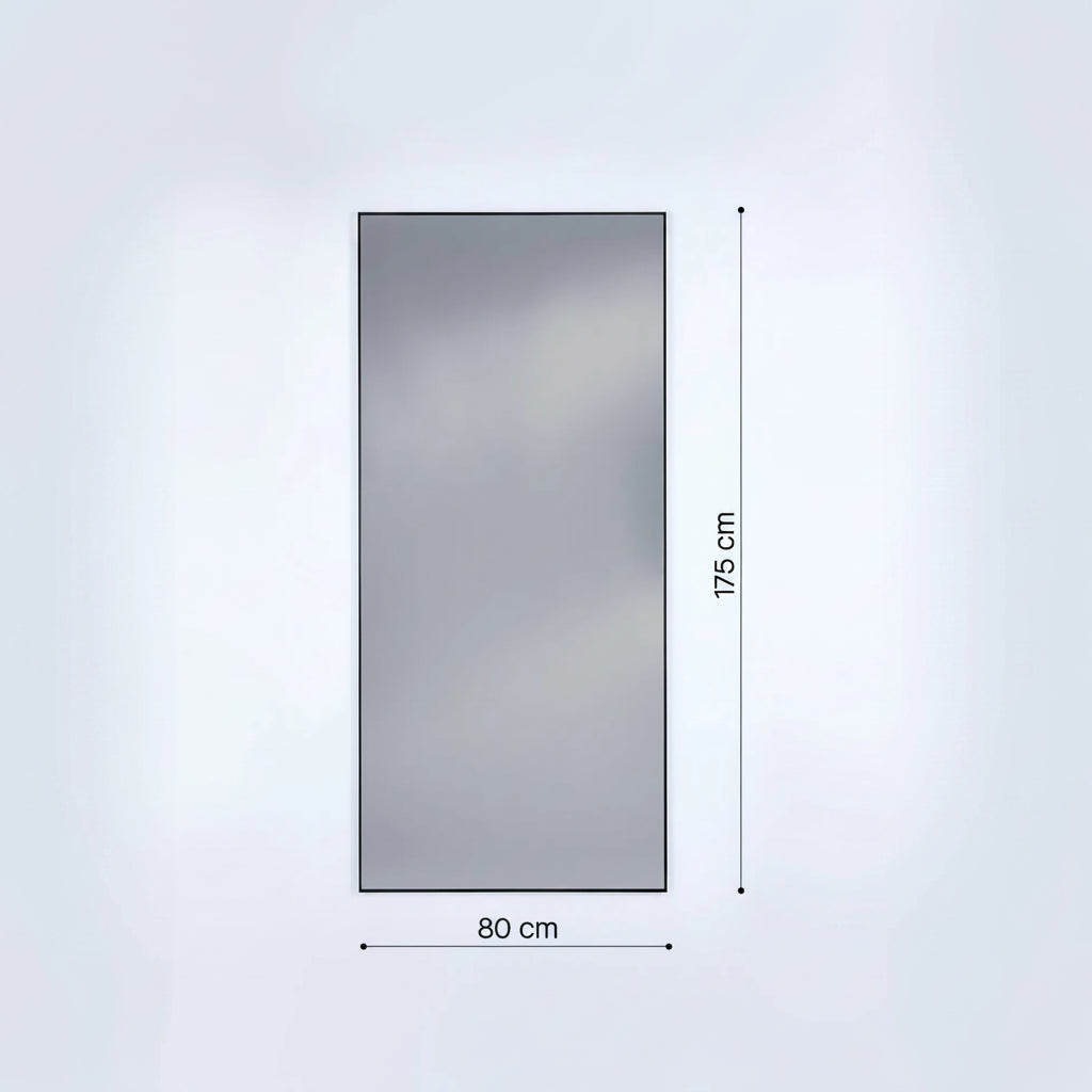 Dimensions du miroir extérieur jardin XL : 80 cm de largeur, 175 cm de hauteur, 2 cm de profondeur
