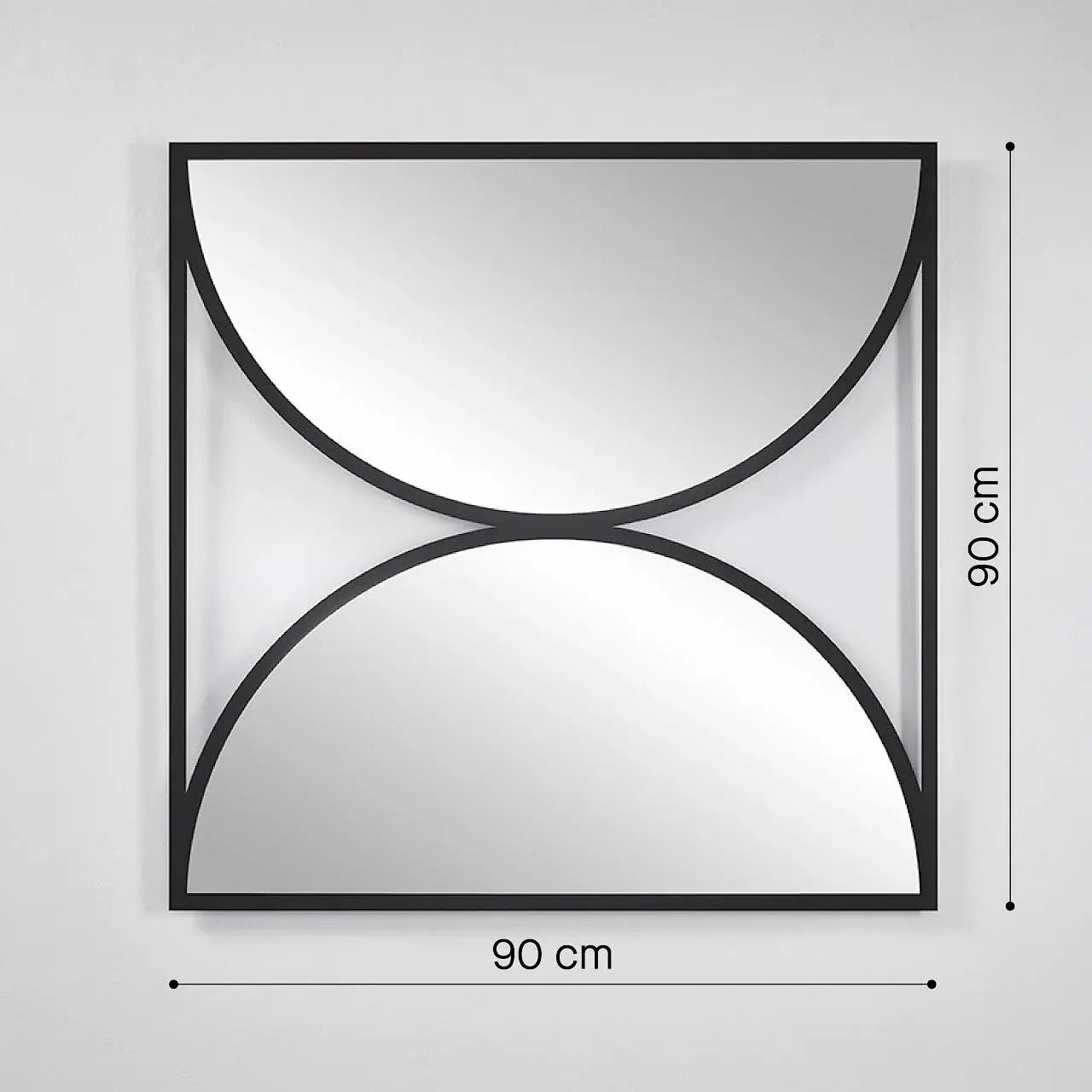 Miroir carré 90 cm avec système de fixation par suspensions inclus