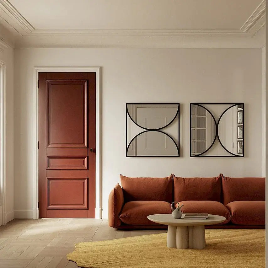 Miroir carré 90 cm avec sérigraphie noire