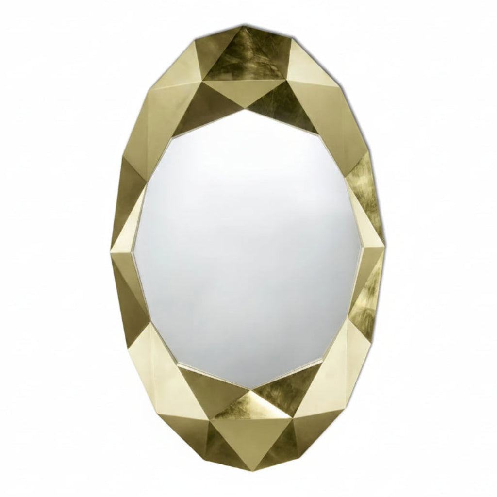 Miroir diamant doré 93x152 cm sur fond blanc, vue packshot
