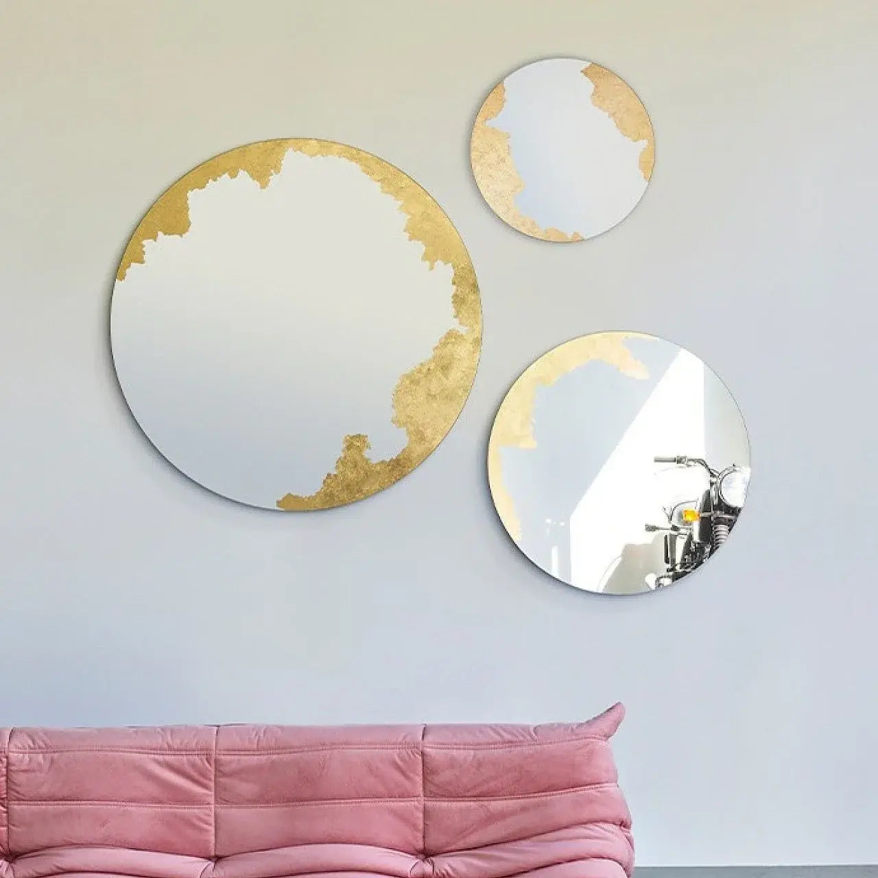 Miroir rond doré 100cm - ambiance décoration intérieure
