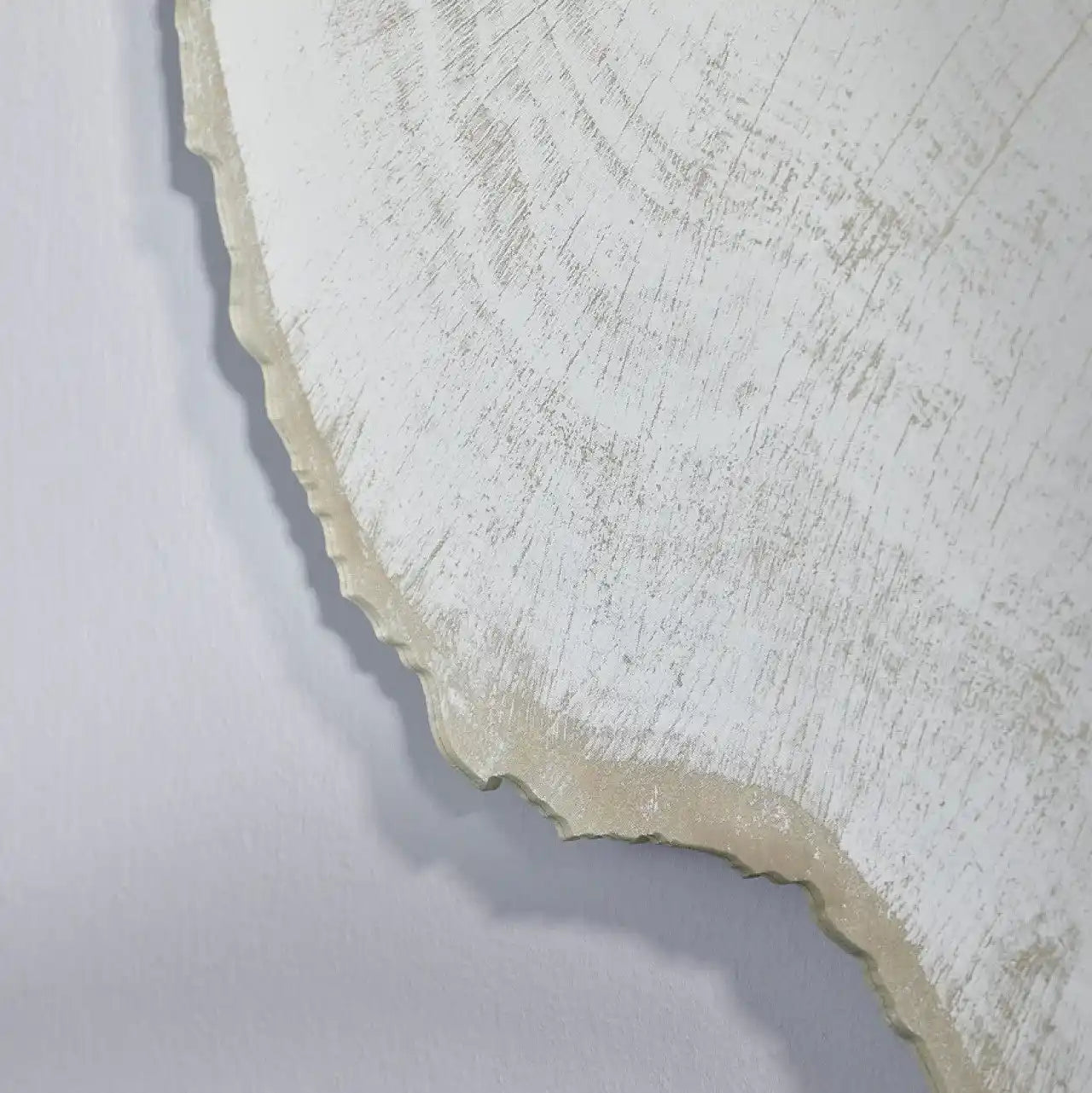 Miroir décoratif détail sérigraphie blanche nervures tronc d'arbre