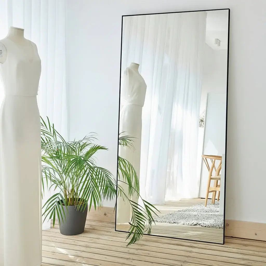 Grand miroir doré rectangulaire 200cm cadre doré premium