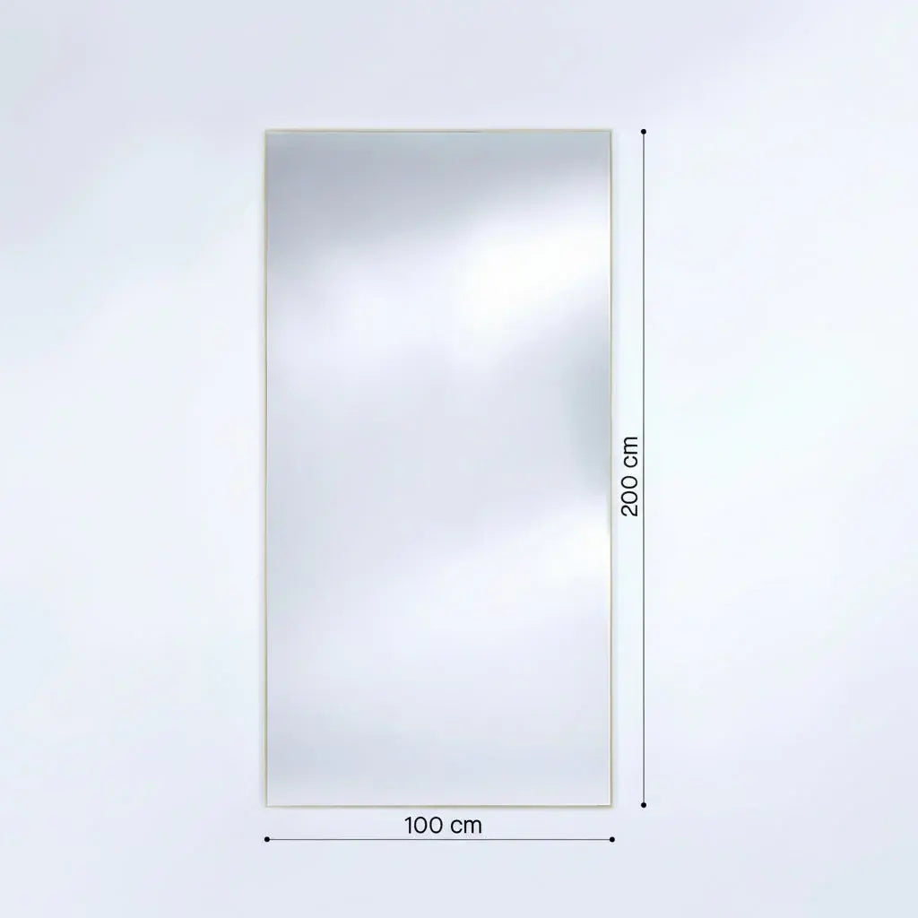 Grand miroir doré système suspension accessoires inclus