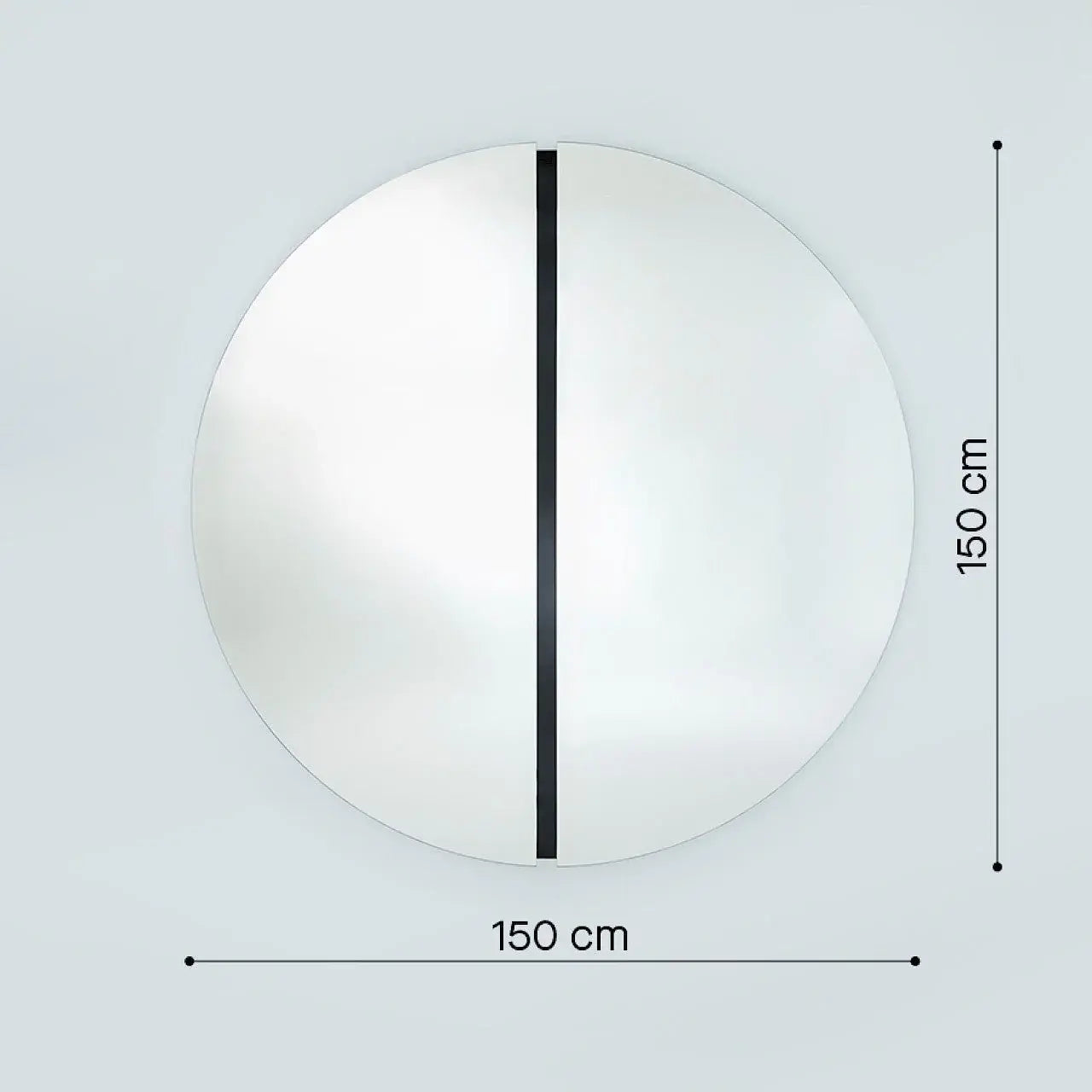 Système de fixation murale inclus avec le grand miroir rond noir 150 cm