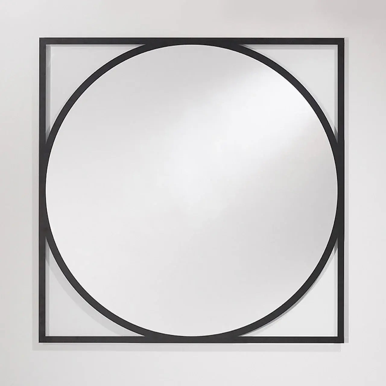 Miroir mural design sérigraphié noir sur fond blanc vue de face